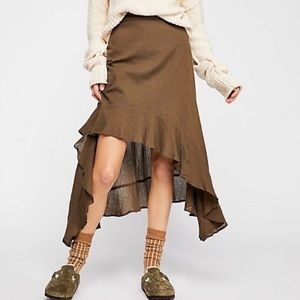 Free People X KAS NY Gauzy Flounce High-low Skirt